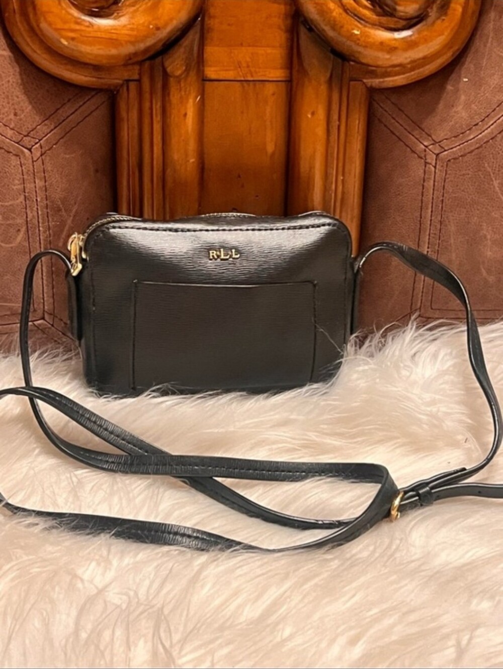 Lauren Ralph Lauren Black Leather Crossbody